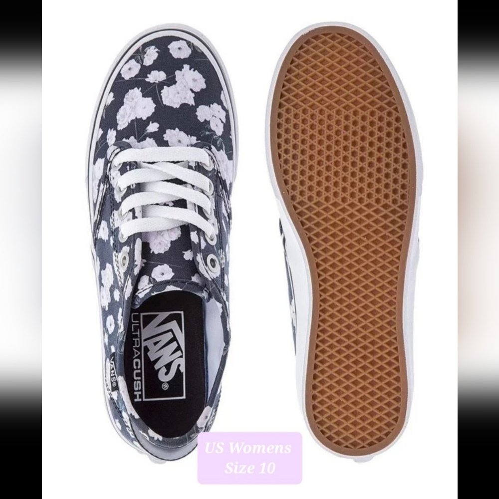 Vans Ultra Cush Camden Deluxe  Black/White Floral Print Women's